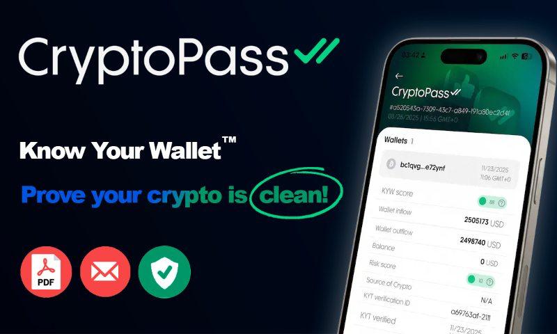 CryptoPass - New App Helps Crypto Users Prepare Source-of-Funds and Wallet Verification Reports