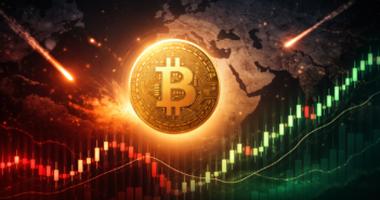 Bitcoin price chart during Middle East war showing initial drop and recovery pattern 2026