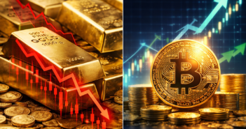 gold bitcoin 351x185 - Gold ETFs Are Bleeding. Bitcoin ETFs Just Pulled In $2.5 Billion Anyway
