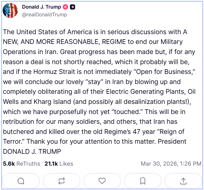 Trump Wants Kharg Island. Oil Is at $116. Bitcoin Is Waiting trump truth social - Trump Wants Kharg Island. Oil Is at $116. Bitcoin Is Waiting