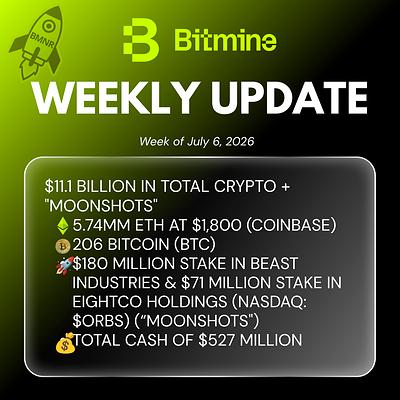 Bitmine Immersion Technologies (BMNR) Announces Total Crypto and Cash Holdings Top $11.1 Billion Now 0 Bitmine Weekly Update 1783341904wBvzdpjS4Y - Bitmine Immersion Technologies (BMNR) Announces Total Crypto and Cash Holdings Top $11.1 Billion Now